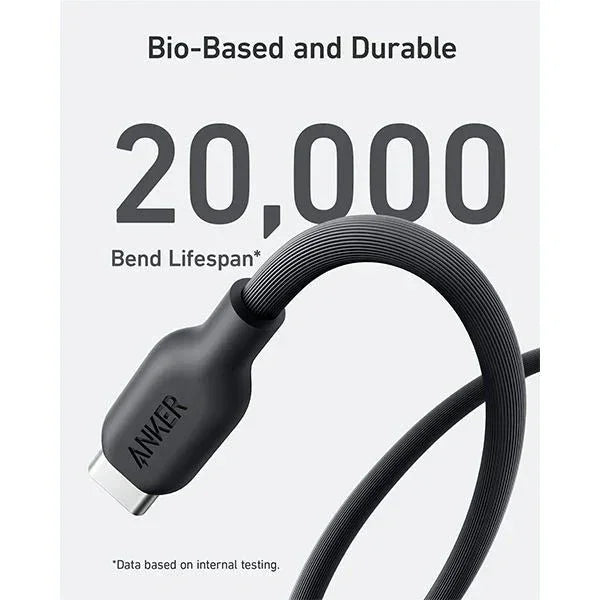 Anker 544 Usb-C To Usb-C Cable 140W (Bio-Based) (1.8M/6Ft) - Black - Tashqila Anker 544 Usb-C To Usb-C Cable 140W (Bio-Based) (1.8M/6Ft) - Black - Tashqila